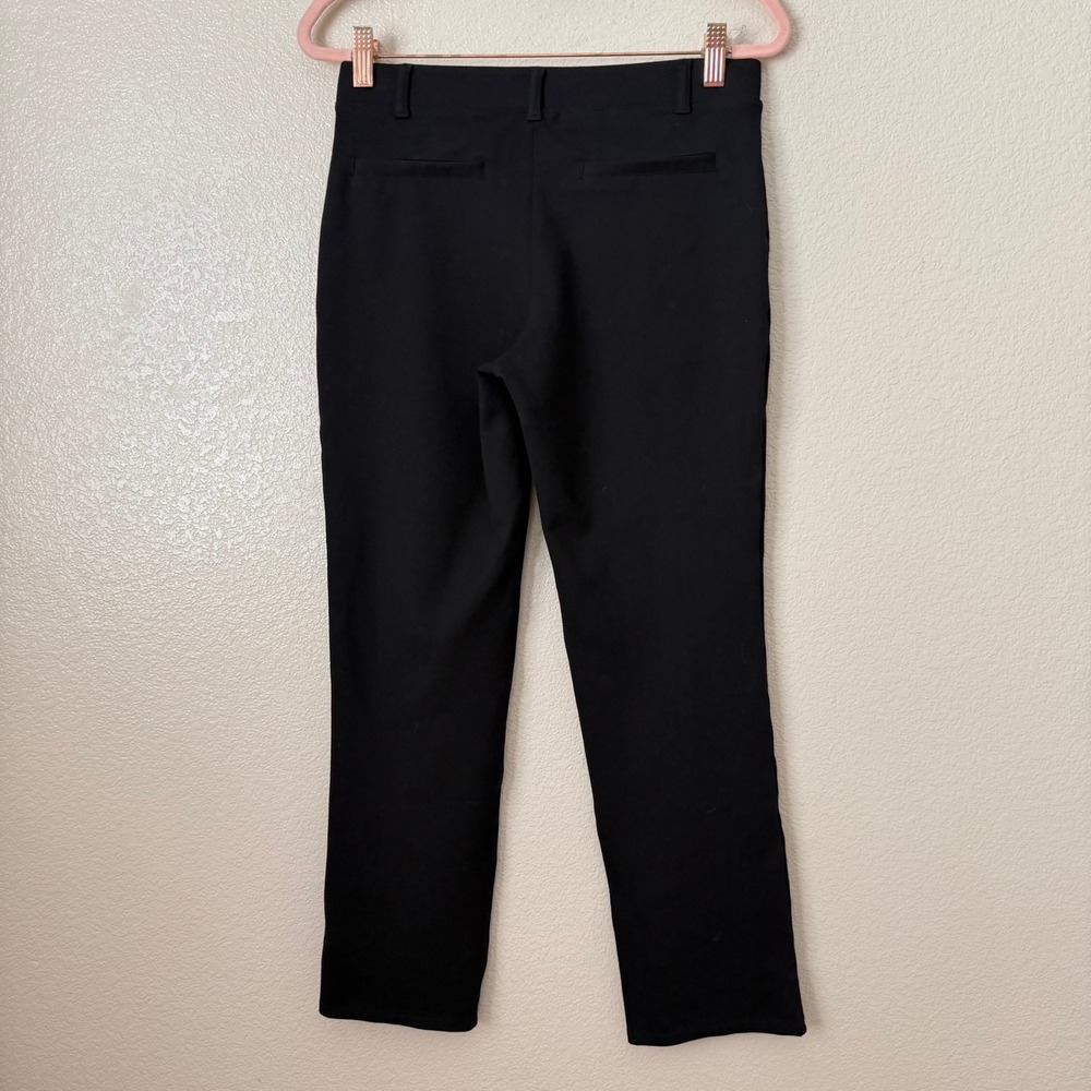 Quince Pants Womens Small Petite Black Ultra Stretch Ponte Straight Leg Preppy - Picture 7 of 10